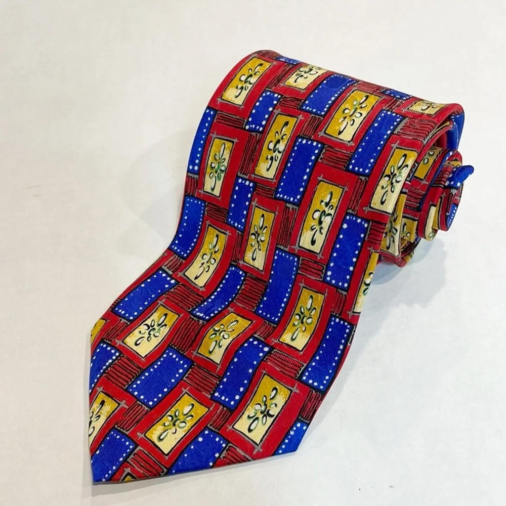 Robert Talbott For Nordstrom All Silk Hand Sewn Mens Neck Tie‎ Geometric Floral